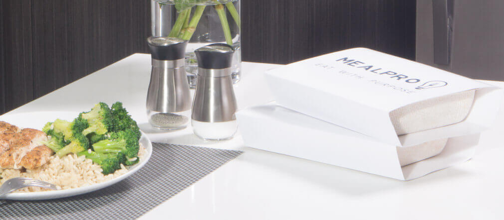 Heatlhy MealPro meal assortment plated on the table
