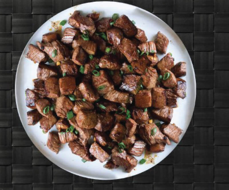 Dialysis meal made with steak.