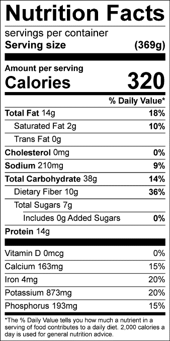 cauliflower bean nutrition