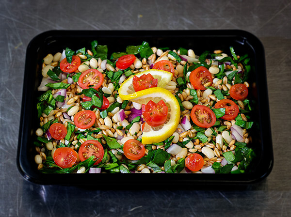 Mediterranean chicken salad meal