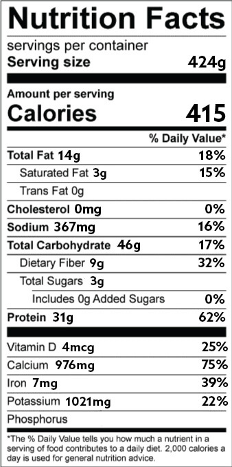 vegetarian Taco Bowl nutrition