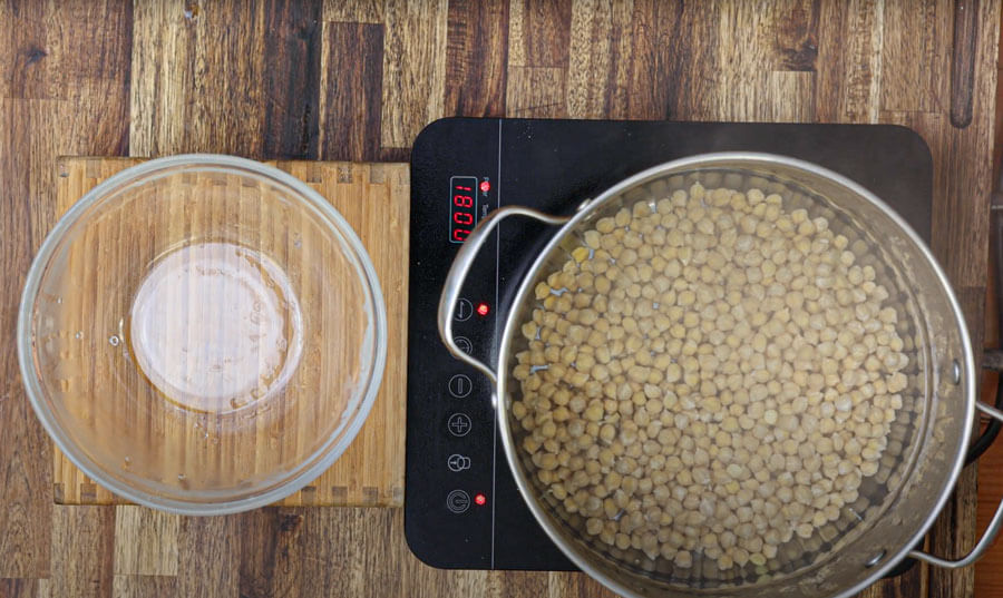 Soak the garbanzo beans