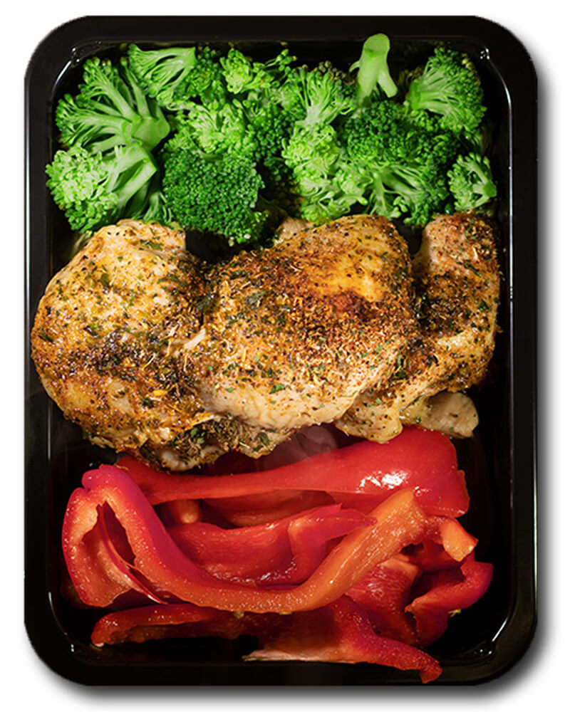 Easy atkins meals delivered to your door. Pre-Portioned and Already Cooked. Ready in 5 min! Picture of a MealPro atkins meal that is taken from the top view