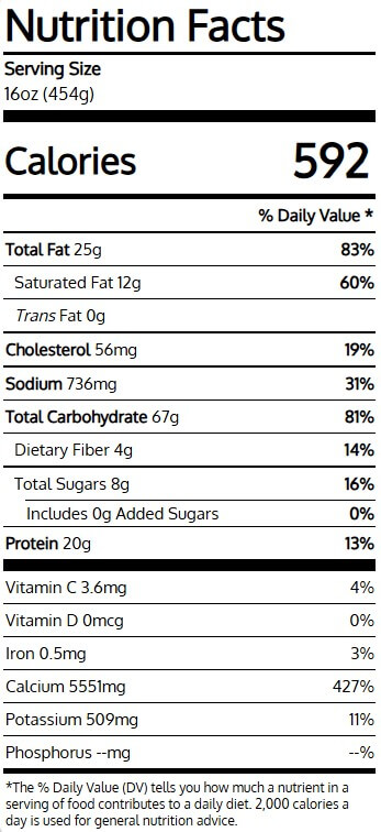Mediterranean Spinach Lasagna nutrition facts